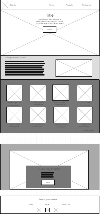 home page wireframe