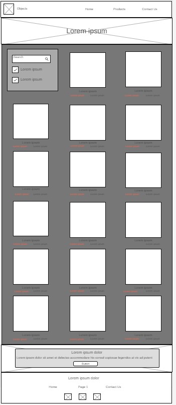 Products wireframe